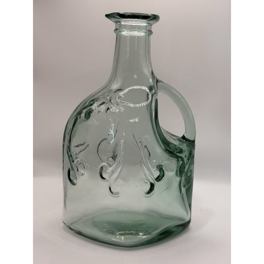 Pale Green Glass Decanter Bottle 6.5” Vintage Canada